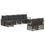Sodo Sofų Rinkinys 9 pcs Pilka poliratanas