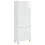 Spintelė 2 pcs Itin blizgi balta 66 x 34,5 x 90 cm