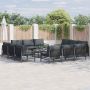 Sodo Sofų Rinkinys su pagalve 12 pcs Juoda Plienas