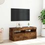 TV spintelė su LED apšvietimu, dūminio ąžuolo, 90x35x40cm