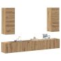 4 dalių sieninis televizoriaus spintelės komplektas Artisan Oak