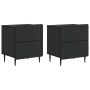 Šalia lovos spintelė su stalčių 2 pcs Juoda 43 x 34,5 x 49,5 cm