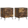 Šalia lovos spintelė 2 pcs Dūminio ąžuolo 43 x 34,5 x 47,5 cm