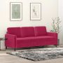 Trivietė sofa, raudonojo vyno spalvos, 180cm, aksomas