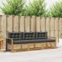 Lauko sofos komplektas 3 pcs Balta ir antracito Poliesteris