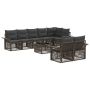 Sodo Sofų Rinkinys 9 pcs Pilka poliratanas