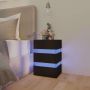 Naktinė spintelė su LED apšvietimu, juoda, 45x35x67cm, mediena