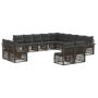 Sodo Sofų Rinkinys 13 pcs Pilka poliratanas