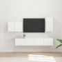 TV sieninio kabineto komplektas 4 pcs Balta Apdirbta mediena
