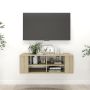 Sieninė TV spintelė, ąžuolo, 102x35x35cm, apdirbta mediena