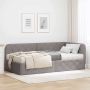 Kampinė lovos konstrukcija Taupe 90 x 200 cm audinys