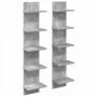 Sieninė lentyna 2 pcs Betono pilka 22 x 15 x 100 cm