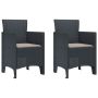 Sodo Kėdė 2 pcs Antracitas 53 x 49 x 85 cm Polipropilenas