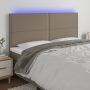 Galvūgalis su LED, taupe spalvos, 180x5x118/128cm, audinys