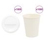 popieriniai kavos puodeliai su dangteliais 1000 vnt 8oz 200ml