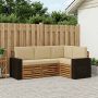 Sofų komplektai su pagalve 4 pcs Kietos akacijos mediena