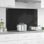 Virtuvės užpakalinė plokštė Juoda 100 x 60 cm grūdintas stiklas