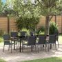 Sodo valgomojo komplektas 9 pcs Juoda Miltelinis plienas