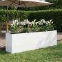 Sodo vazonas Balta 200 x 40 x 60 cm Šaltai valcuotas plienas