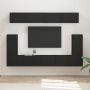 TV spintelių komplektas 5 pcs Juoda Apdirbta mediena