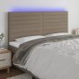 Galvūgalis su LED, taupe spalvos, 180x5x118/128cm, audinys