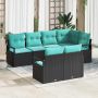 Sofos komplektas 7 pcs Juoda poliratanas