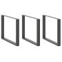 Valgomojo stalo kojos, U formos, 3 vnt., antracito spalvos, 100x(72-73) cm, plienas