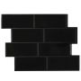 Metro plytelė 50 pcs Juoda 29 x 21 cm Poliuretanas ir PET