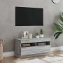Televizoriaus spintelė su LED, pilka ąžuolo, 80x35x40cm