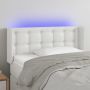 Galvūgalis su LED, baltos spalvos, 103x16x78/88cm, dirbtinė oda