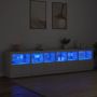 Šoninė spintelė su LED lemputėmis, baltos spalvos, 283x37x67cm