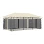 Pavėsinė su tinkleliu nuo uodų, kreminės spalvos, 6x3x2,73m