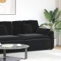 Modulinė sofa su porankiu ir pagalvėlėmis, juoda, 100 cm