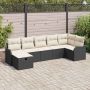 Sodo Sofų Rinkinys su pagalve 7 pcs Juoda Poli ratanas