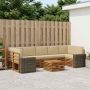 Lauko sofos komplektas su pagalve 8 pcs Natūralus ir bežinis