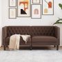 Dvivietė chesterfield sofa, rudos spalvos, dirbtinė oda