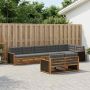 Lauko sofos komplektas su pagalve 8 pcs Natūralus ir antracitas