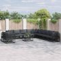 Sodo Sofų Rinkinys su pagalve 12 pcs Juoda Aliuminis