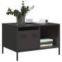 kavos staliukas juodas 68,5x50x43,5 cm šaltai valcuotas plienas