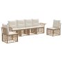 Lauko sofos komplektas 6 pcs Natūralus ir grietinėlės baltas