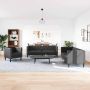 Svetainės sofa 3 vnt. Juoda Dirbtinė oda