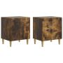 Šalia lovos spintelė 2 pcs Dūminio ąžuolo 43 x 34,5 x 50 cm