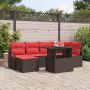 Sodo Sofų Rinkinys 7 pcs Ruda ir raudona Poli ratanas