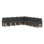Sodo Sofų Rinkinys 9 pcs Pilka poliratanas