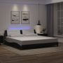 Lovos rėmas su LED be čiužinio, Zadar, juodas ir baltas, 200x200cm