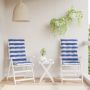 Lauko pagalvė 2 pcs Mėlyna ir balta 120 x 50 x 7 cm Audinys
