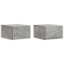 Sieninis šoninis staliukas 2 pcs Betono pilka 34,5 x 33 x 20 cm