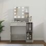 Kosmetinis staliukas su LED apšvietimu, pilkas, 86,5x35x136cm