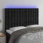 Galvūgalis su LED, juodos spalvos, 144x5x118/128cm, aksomas