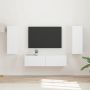 TV spintelių komplektas 2 pcs Balta Apdirbta mediena